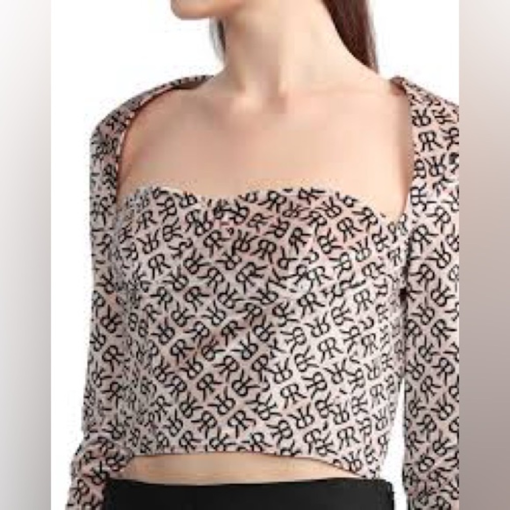 Rokh
monogram-print bustier corset top size 0 NWT
